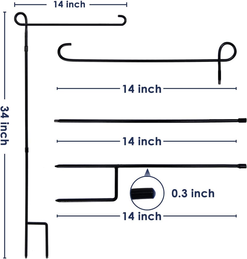 ESTTOP Garden Flag Stand, Thickened Pole Sturdy Straight Premium Metal Yard Flag Holder Weather-Proof Flagpole Seasonal Garden Flag, Christmas Garden Flag, Outdoor Decor Decoration - Image 5